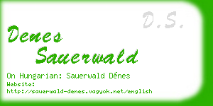 denes sauerwald business card